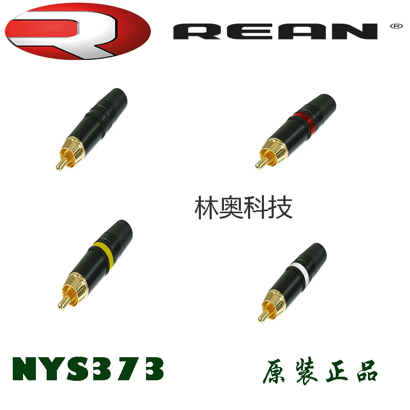 Rean RCA Plug NYS373-0, NYS373-9, NYS373-2 PHONO Plug Čierne puzdro Zlaté kontakty GUBBER Anti-Kink Boot Cable OD 3.5-6.0