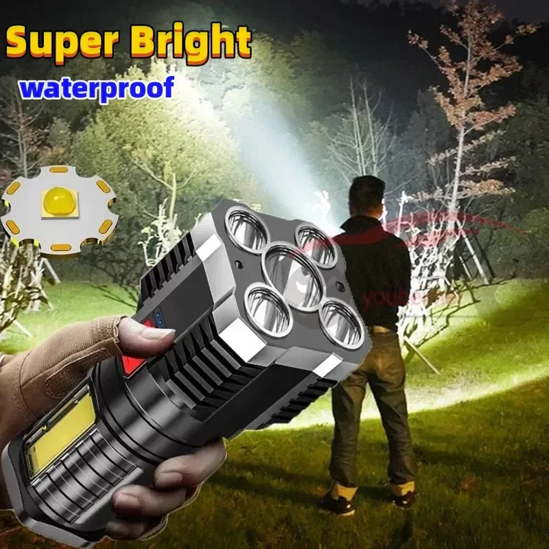 Recidíry USB USB 5 LED LIGHT COB SILLE LIGHT -LIGHT Displej vonkajšej prenosnej lampy 4 Vodotesné nabíjateľné horáky