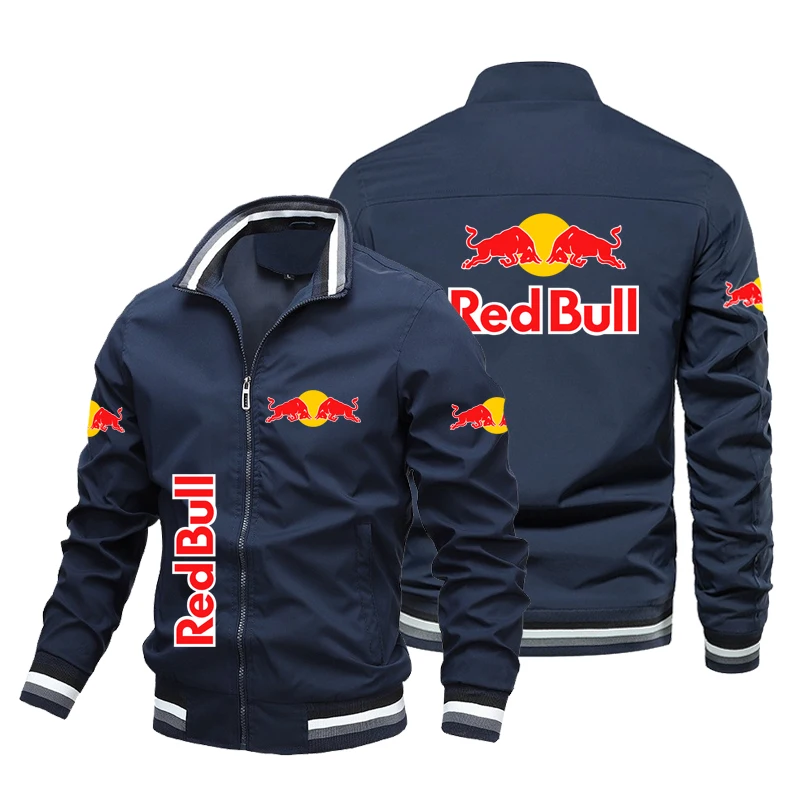 Red Bull Logo tlačené motocyklové bunda Windbreaker Pánske Red Bull Racing Bunda Bunda Red Bull Sports Jacket Pánske oblečenie