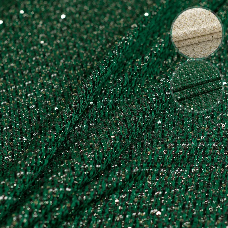 Redrasberry France Green Flitre Tweed Fabrics Autumn Jacket Dress oblečenie odevné materiály šijacie handriky meter freeshipping