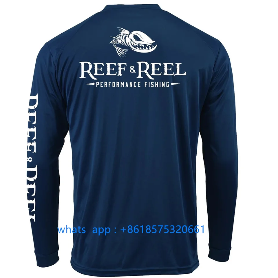 Reef & Reel Muži rybárske tričko s dlhým rukávom Outdoor Activity Duchu rybárske slnečné opatrenie Výkonnosť košeľa Camisa de Pesca 2023