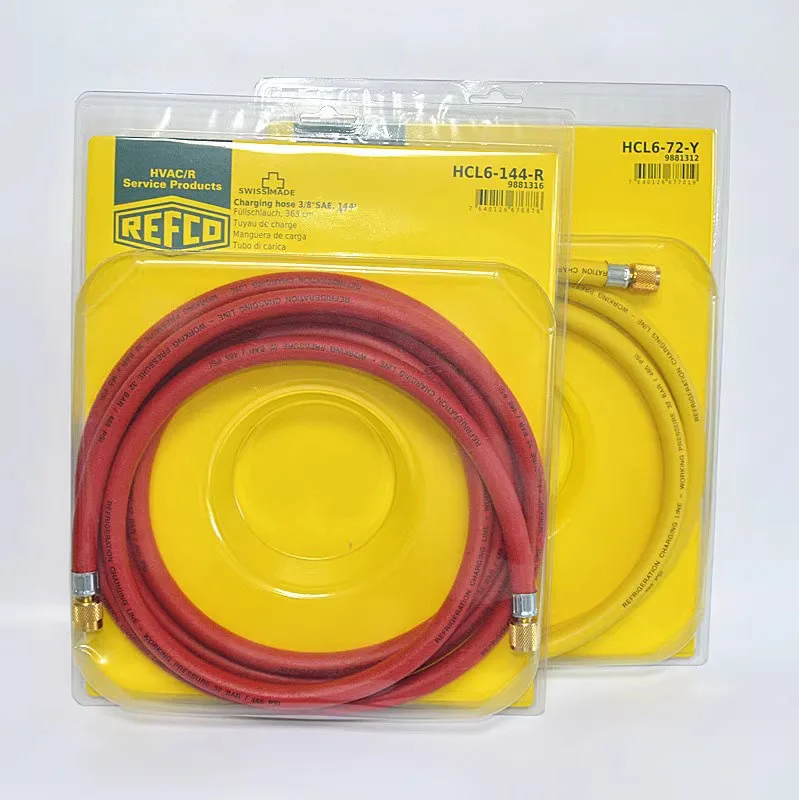 Refco 3/8 ″ SAE Fluorid Fluorid Chladivo nabíjacie klimatizačné diely Plniace 1,8 m 1,5 m