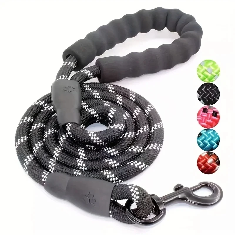 Reflexný vodítko pre psa s pohodlnou čalúnenou rukoväť