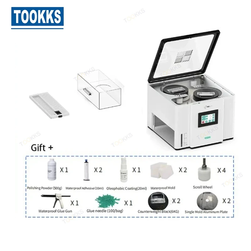 Refox AP32 LCD LCD Screen Locsher Grinding for iPhone Iwatch Automatický mobilný telefón predná obrazovka sklo sklo Scratch Odstráňte leštenie leštenia