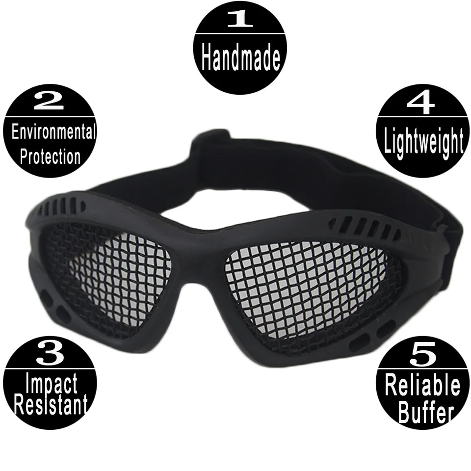 Reikirc Metal Mesh Tactical Goggles Outdoor Sports Paintball Loving Airsoft lezenie motocyklové cyklistické ochranné okulia