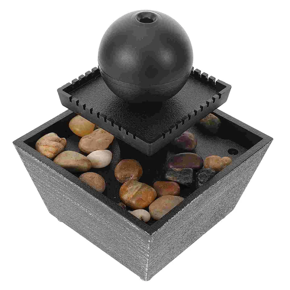 Relaxačná voda obsahuje malá fontána Vnútorné fontány Table Table Black Resin Office