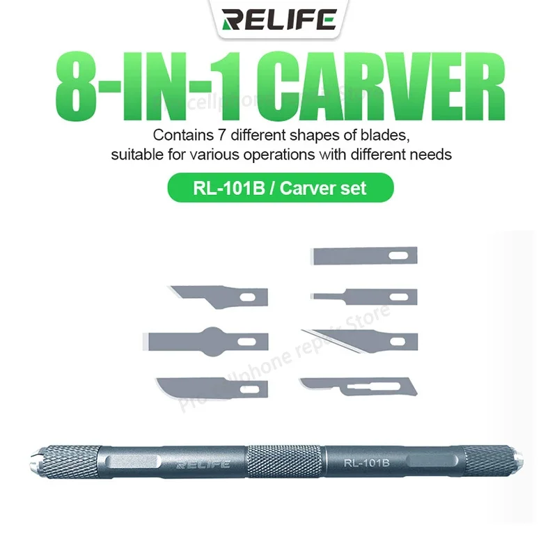 ReLife RL-101B 8in1 Cest Nôž set pre demontáž oprava iPhone BGA PCB čip IC Degumming Blade Glue Demand Rekon Blade