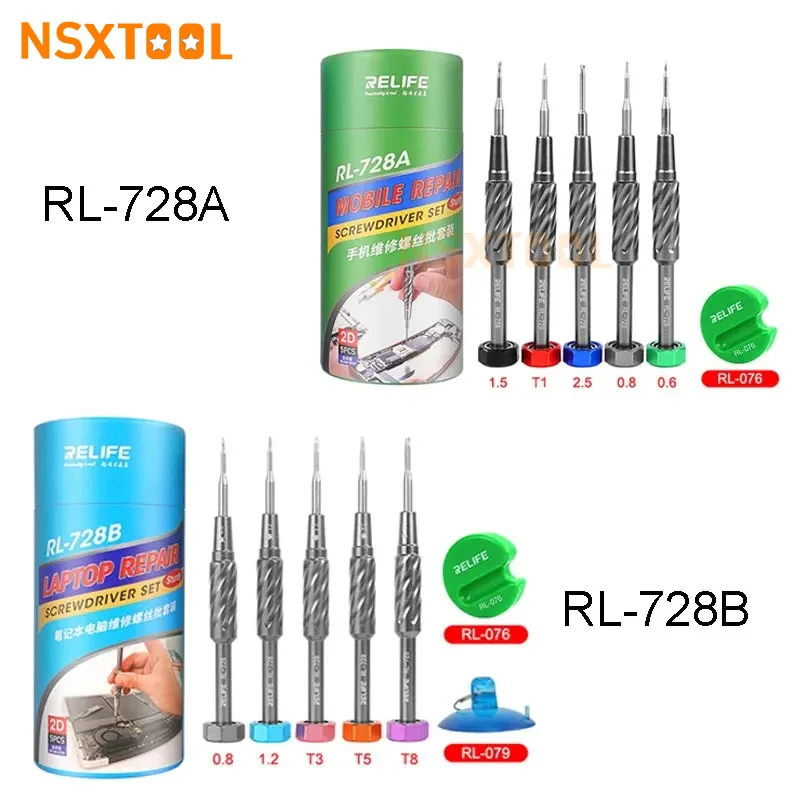 Relife RL-728A RL-728B Skrutkovač set pre mobilný telefón a opravu notebooku silné nástroje na ovládač skrutiek MAGNETICKÉ Demontáž