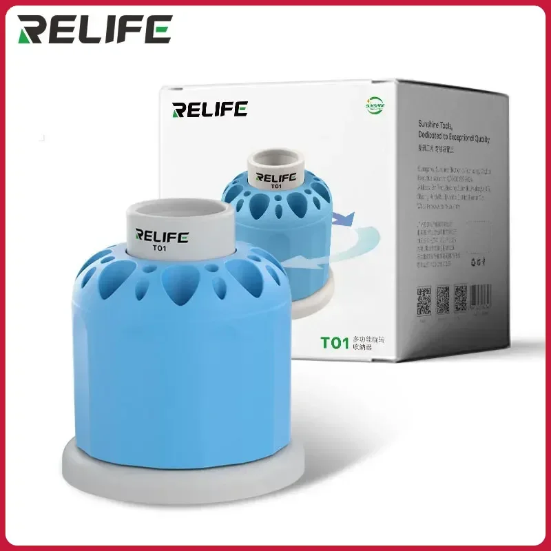 Relife T01 Multifunkčný rotučný úložný organizátor 360 ° rotácia 25 OTH Rýchla magnetizácia skrutkovača TWEEZERS Nástroje