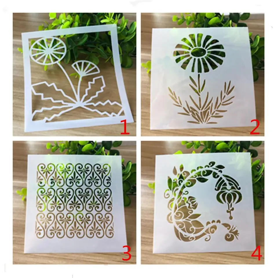 Reliéfované kvetinové šablóny maľba a dekorácia scrapbooking fotoalbum dekoratívne reliéfna stena šablóna žurnál šablón