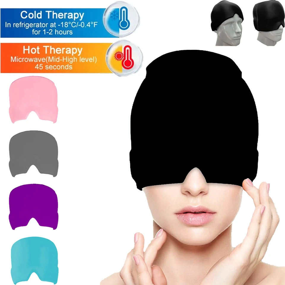 Reliéfová pokrývka hlavy migréna reliéf čiapka gél ľadová čiapka Cold Compress Therapy Cap ľadová hlava balenie očná maska ​​pre tlak zmierňuje bolesť