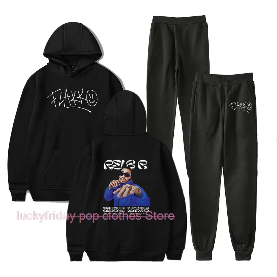 RELS B RAPPER MERCH Skinny FLAKK LOGO Hoodie and Sweatpants Sada Unisex Casual Street Clothing