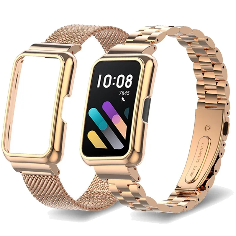 Remienok z nehrdzavejúcej ocele pre Honor Band 7 6 Smart Band Metal Bracelets Protector pre Huawei Band 8 7 6
