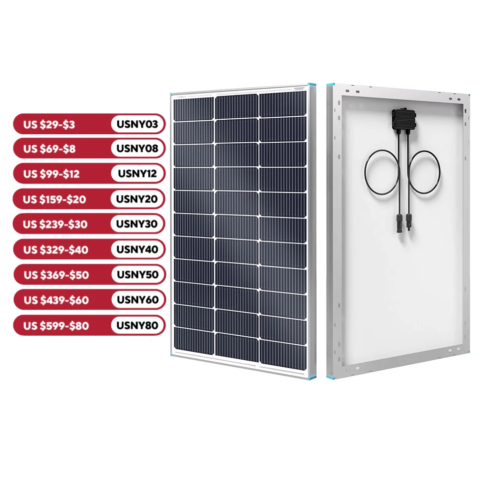 Renogy N-Type 16BB 250W Bifacial Solar Panel, 12V 250 Watt Solar Panel Double-Side 25% Vysokoúčinná, PV modulová nabíjačka