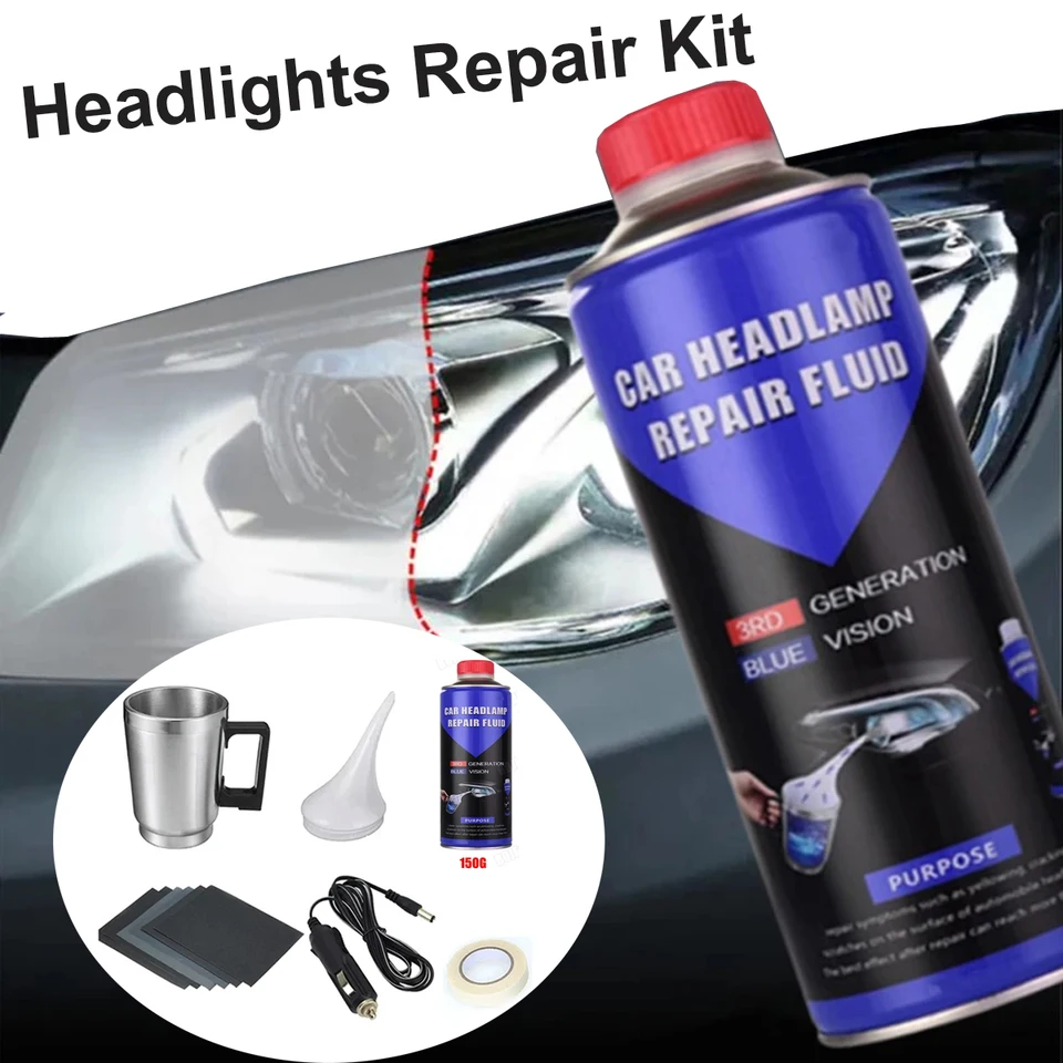 Renovácia leštiaceho obvodu automobilov svetlomety svetlometov LAMP ZOBRAZOVANIE RESTORÁCIA FUMIGÁCIE Chemikálie automobilového čistenia Nástroj na čistenie