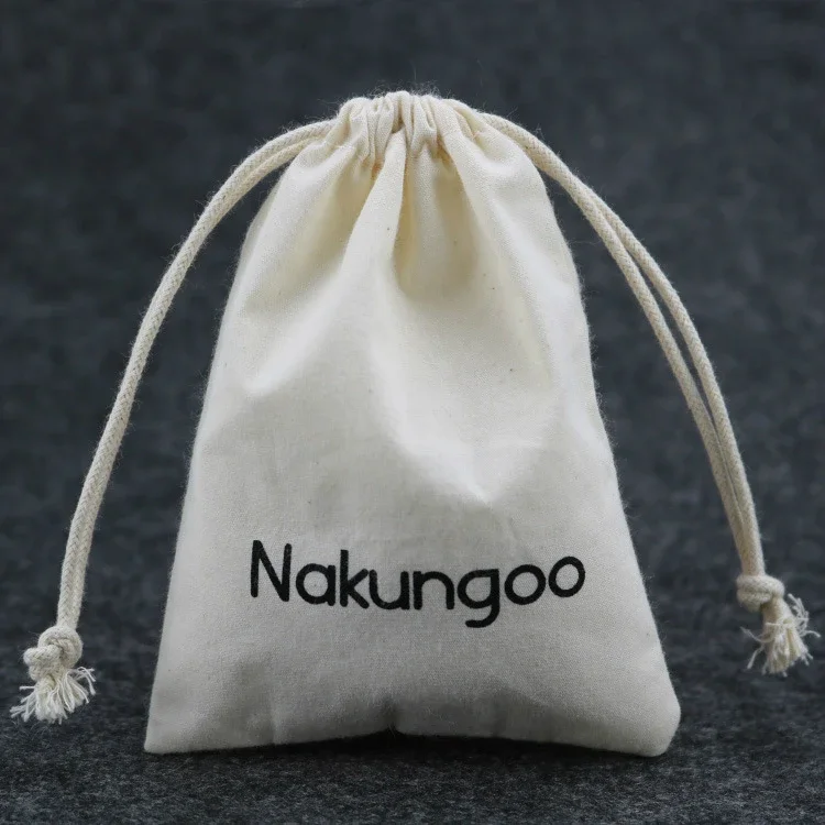 Replanting bavlnená vreckovka vrecká bielizeň darčekové tašky Viacnásobné šperky Balenie Svadobné tašky Small Candy Bag Can Custom Logo 50ks