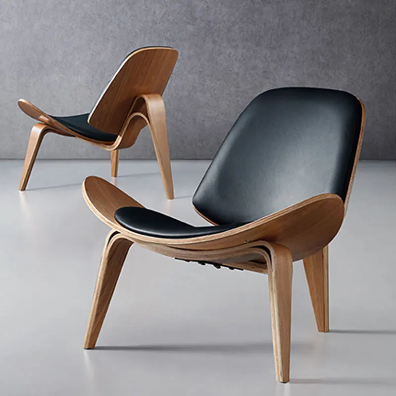 Replika Hans Wegner v štýle trojnohé kreslo škrupiny preglejkovú preglejku Obývacia izba Nábytok