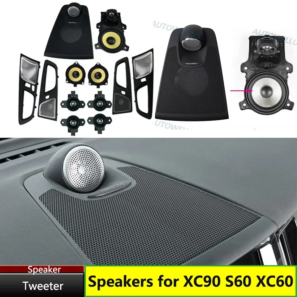 Reproduktory pre Volvo XC90 S60 XC60 2018-2023 Tweeter Audio Upgrade MidRange Reproduktor Cover Cover Reproduktor Výmena panela Panel Panel Panel