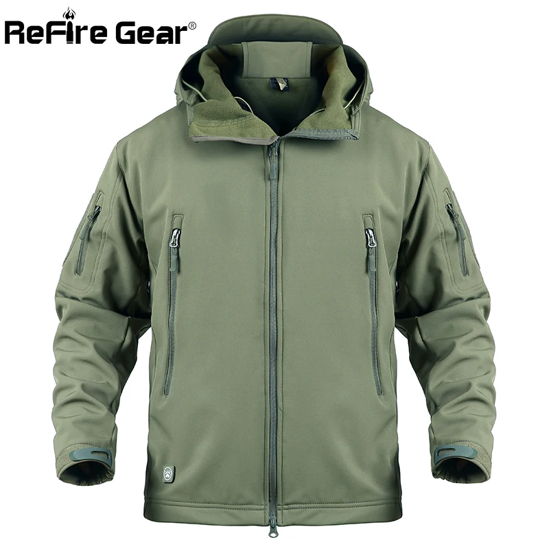 Rerire Gear Army Tactical Bunda Men softshell nepremokavý kamuflážny vojenský bunda mužské oblečenie zimná kapucňa kabát