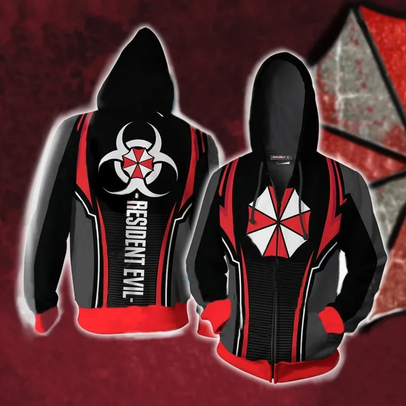 Resident Village Umbrella Corporation Game Cosplay Ethan Winters s kapucňou Biohazard Hoodies Zipper Hoddie Coats bunda mikiny