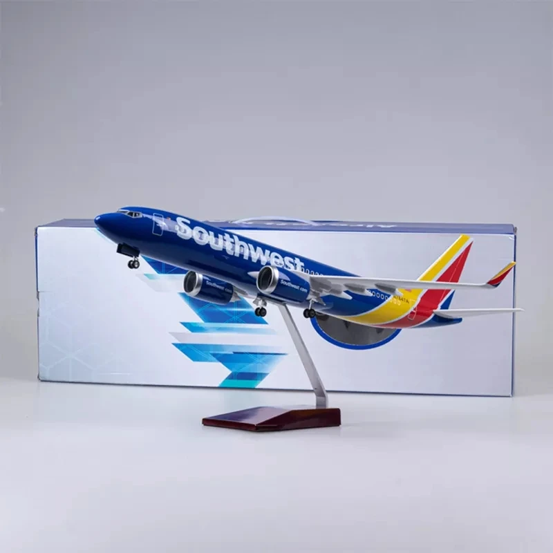 Resin Resin B737 Airbus American Southwest Airlines 1:80 Stupnica 737 Series Aircraft Model so svetlami a kolesovými hračkami lietadla