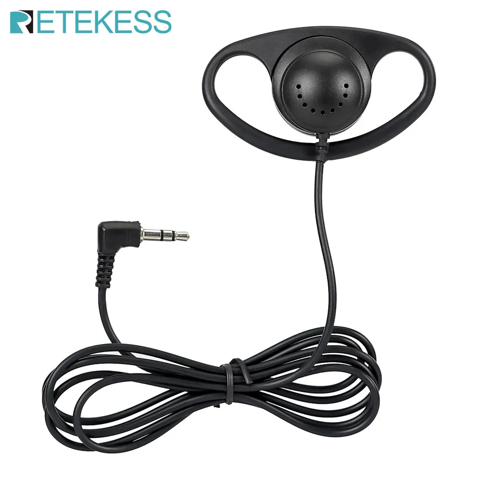 Retekess TT028 3,5 mm D tvar slúchadla slúchadla Single Side Ear Hook slúchadlá pre bezdrôtové rádiové turné Systém T131/T131S