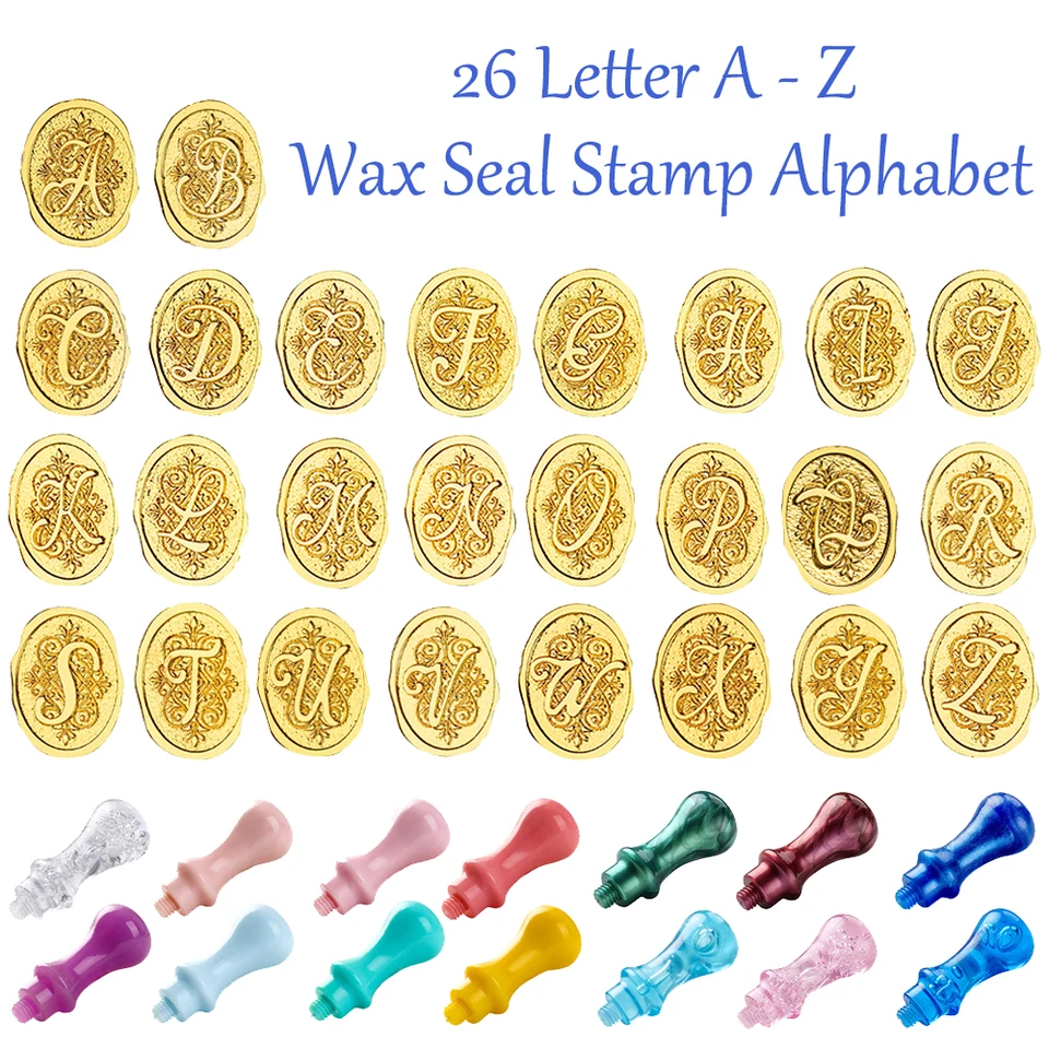 Retro 26 Písmeno A - Z voskovej pečiatke Abeceda Letter Retro Wood Pečiatka Nahrádzajte zliatinové hlavy Hobby Tools Sety Post Decor