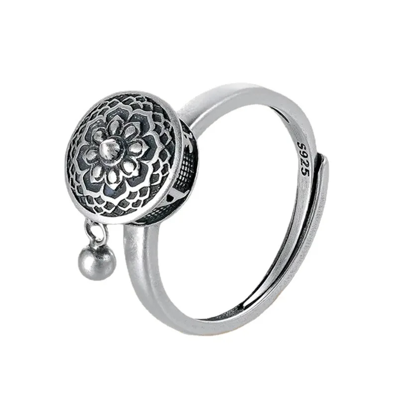 Retro 925 Sterling Silver Rotte Lotus Flower Nastaviteľné prstene pre ženu Luxusné šperky Veľkoobchod ponúka Gaabou