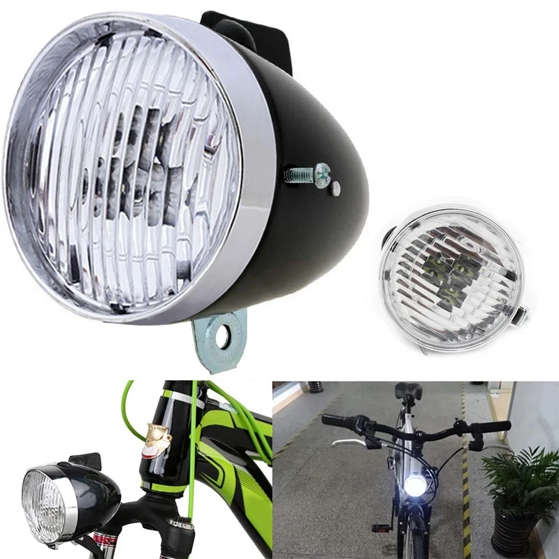 Retro bicykel svetlomet ABS plastový plášť klasický bicykel LED LED bicykel Nočná jazdecká predná lampa s konzolou bez batérie