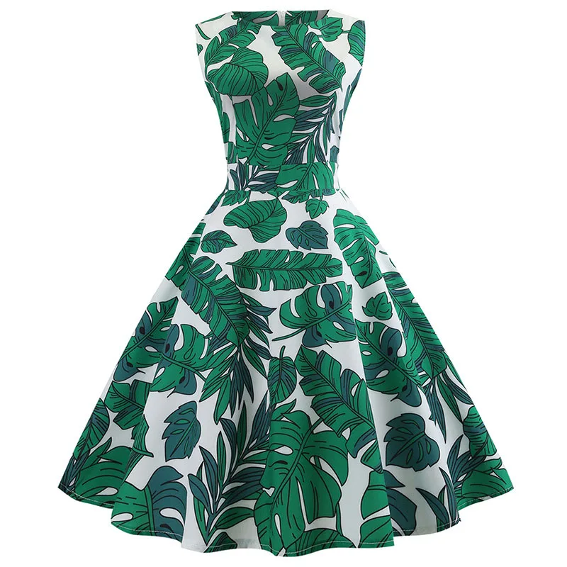 Retro biely poker tlač letné šaty Ženy Vintage šaty 50s 60. rokov Polka Dot Pin Up Rockabilly šaty plášť