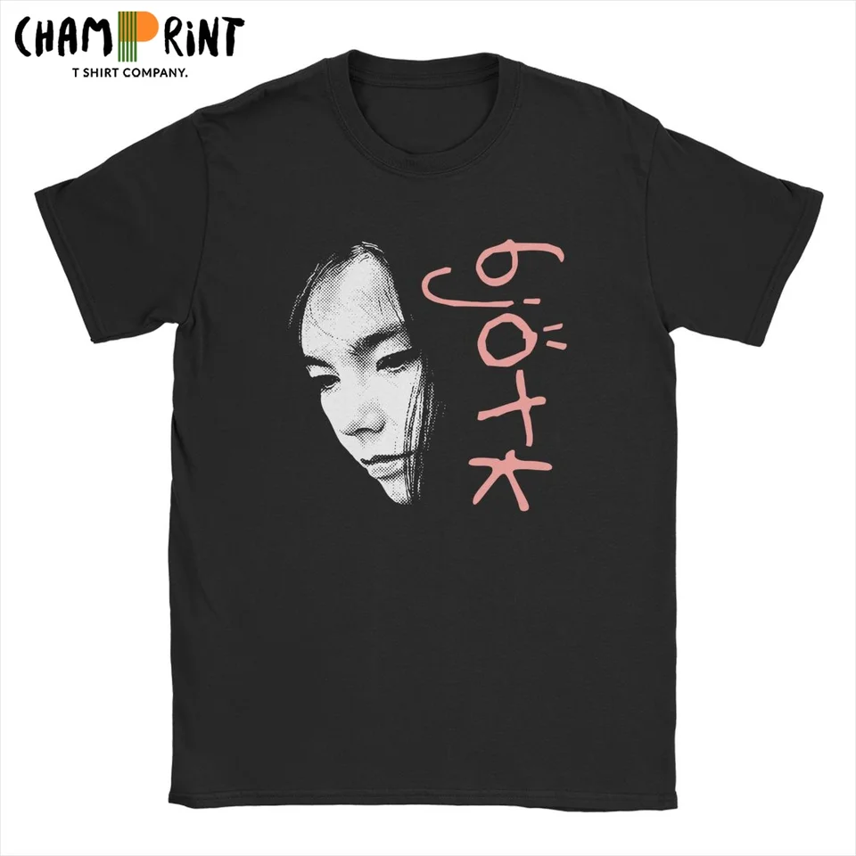 Retro Bjork Fan Fan Art Design Men Tir Tirt Vintage Island Music Singer Singer Funny Tees Round Golier Tričká bavlnené darčekové oblečenie