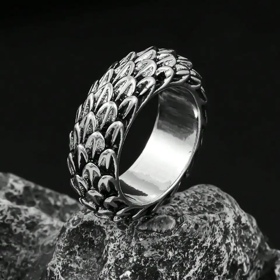 Retro dominantné draky Scales Ring Men's Európ