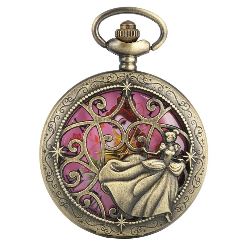 Retro elegantná dáma v šatách Quartz Pocket Watch náhrdelník prívesok reťaz šperkov zberateľstvo FOB hodinky darček pre pekné ženy dievča