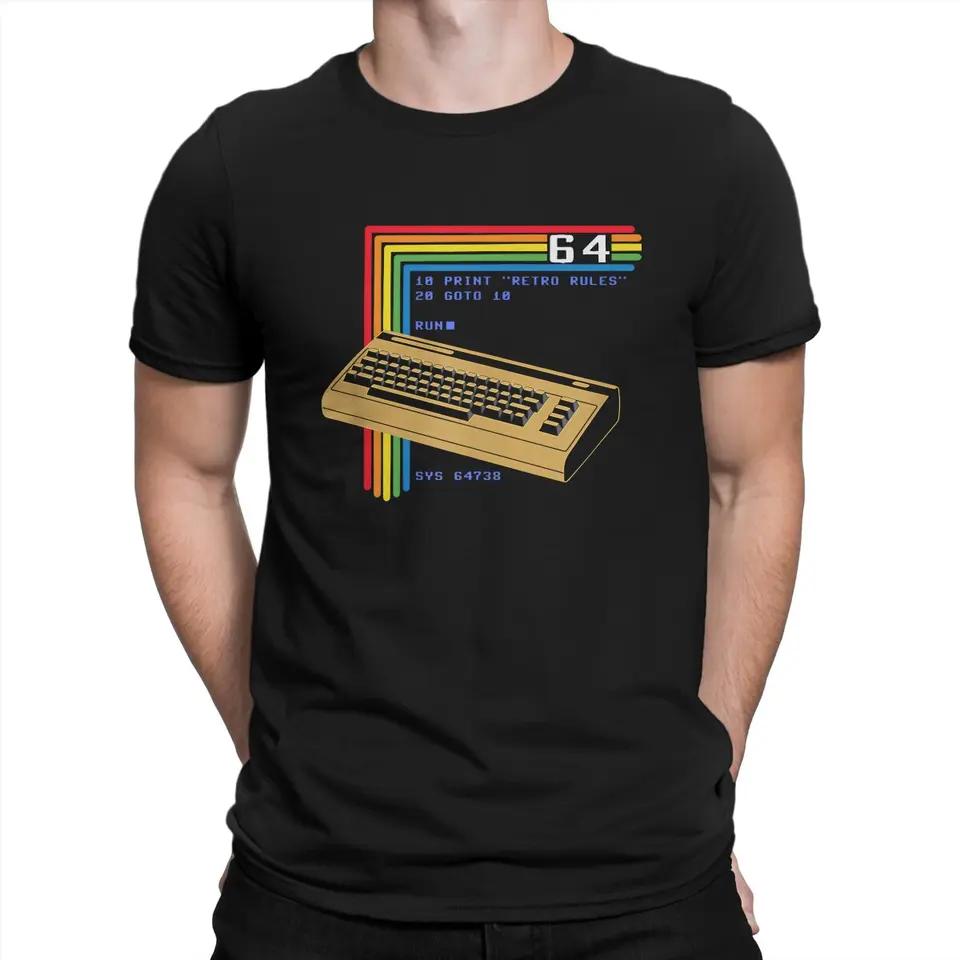 Retro esenciálne špeciálne tričko Commodore 64 počítačový špičkový hip hop darčekový odev tričko