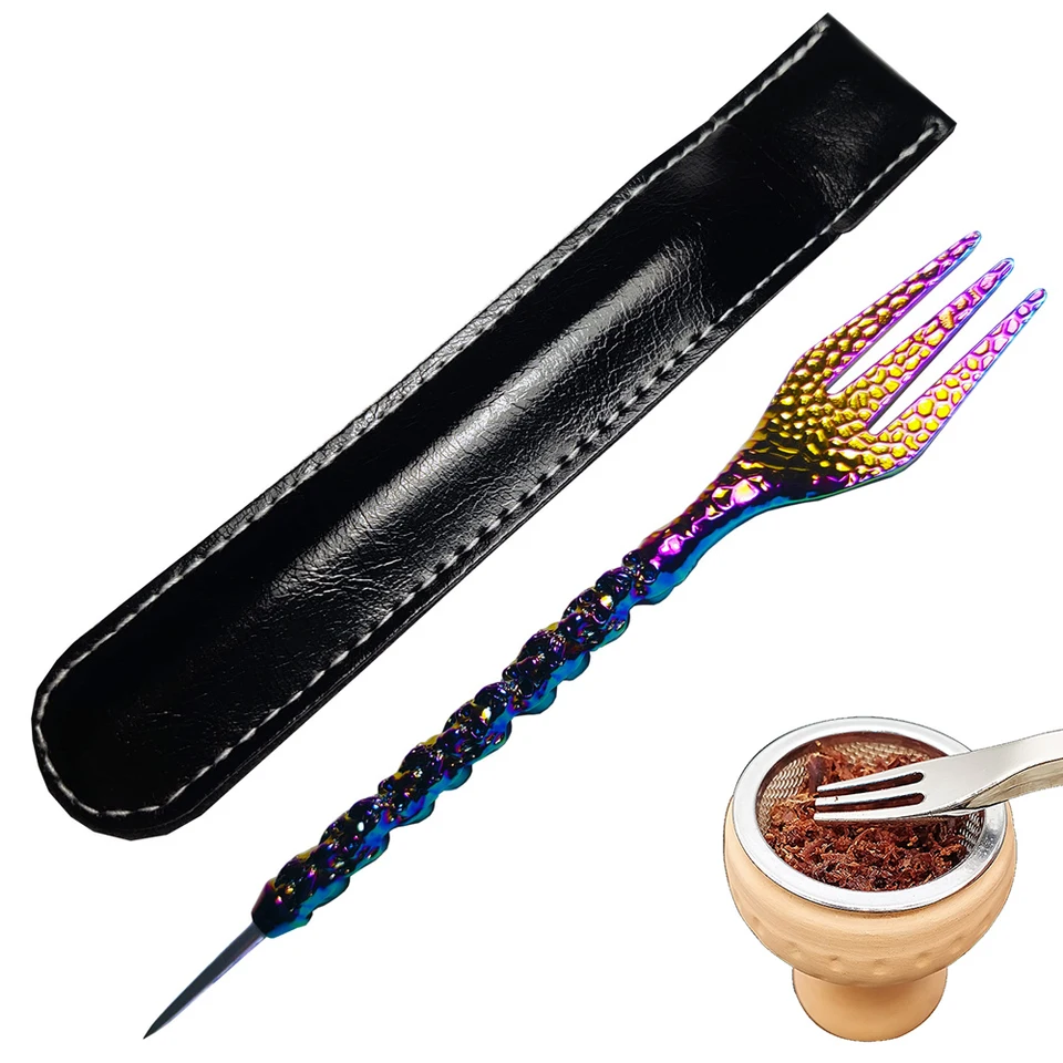 Retro hliníkový tabak tabak vodná fajka Sheesha Fork Chicha Tool Twist Shate Tvar Narguile fajčiarske príslušenstvo