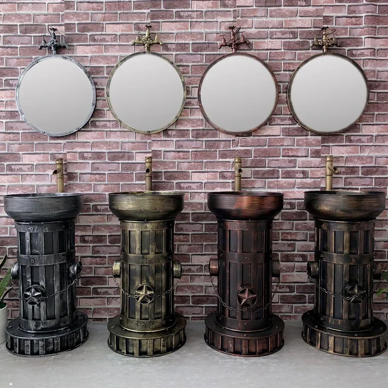 Retro kreatívne okrúhle stĺpec povodie, Personalizované umývanie integrovaného vetra v kúpeľni