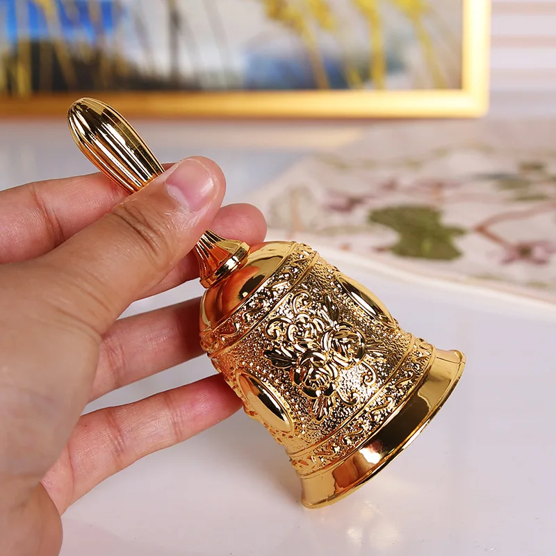 Retro metalen tone ručne bell škola Diner Shoptea Bell Hand Hold Craft Bruiloft Decorratie Alarm School Kerk Klaslokaal