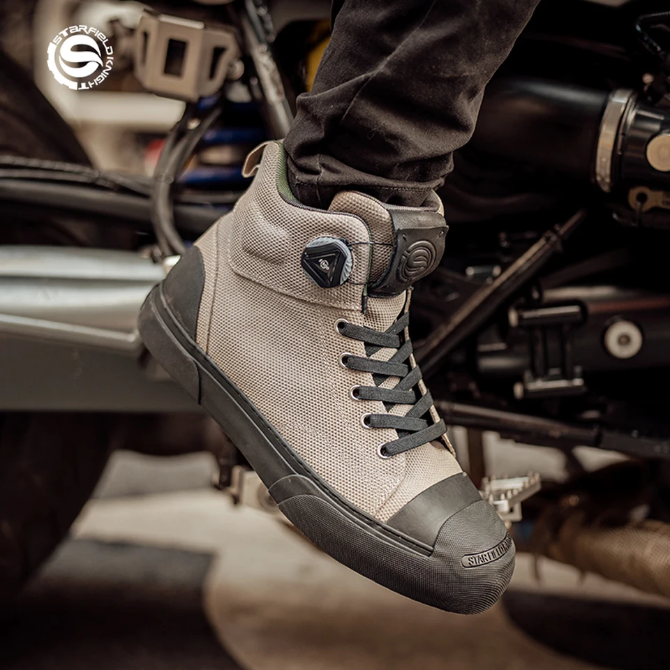 Retro motocyklové jazdecké topánky Tvrdá ochranná ochrana špičkových bicyklových obuvi ležérne topánky Moto topánky unisex nositeľné motokrosové topánky