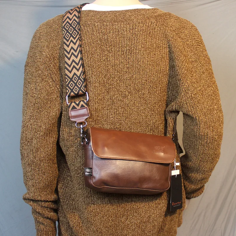 Retro mužská taška Doprava zdarma fahion muži krížové tašky kožené ramenné taška pre mužov unisex Messenger taška mužská bočná taška