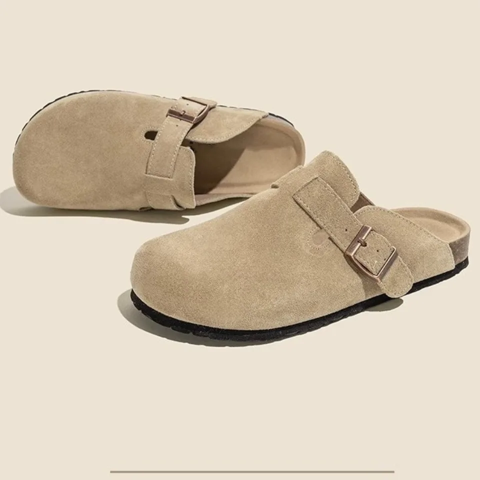 Retro módne dámske topánky s hrubým podrážkou tuhá farebná slingback topánky Sladkové solované domáce topánky Sunové upchatie sandále Spring a jeseň