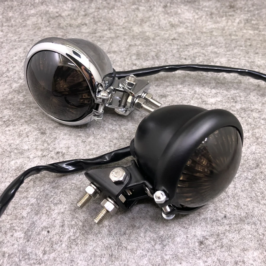 Retro okrúhle LED LED Univerzálne motocyklové brzdové zastavenie svetla hliníkové indikátory lampa pre kaviareň Racer Triumph Choppers Harley
