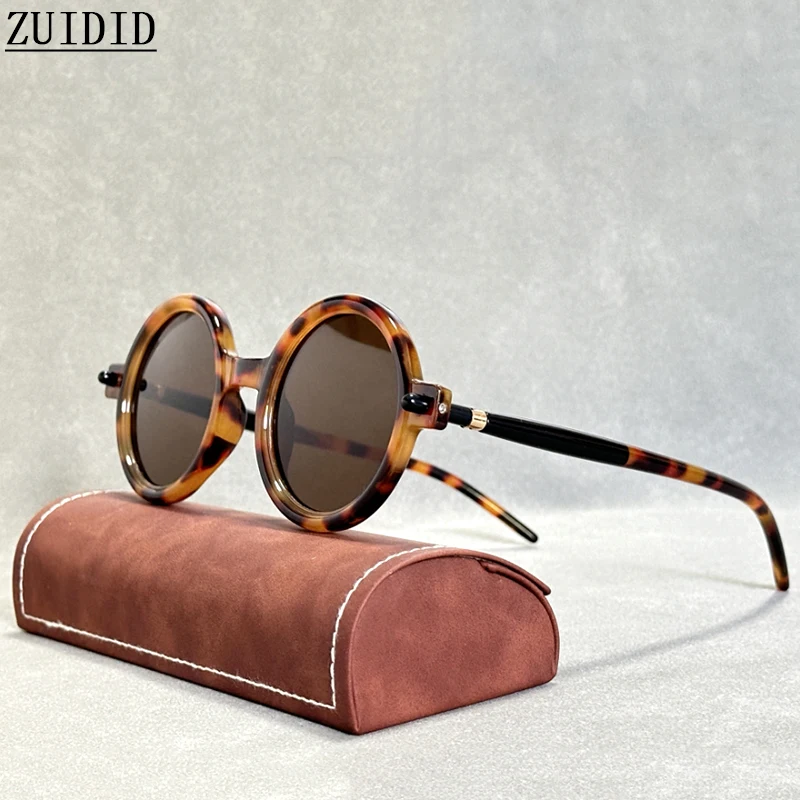 Retro okrúhle slnečné okuliare pre mužov Vintage módne slnečné okuliare Ženy Luxe trendové modré svetlo blokujúce okuliare Gafas de sol hombre