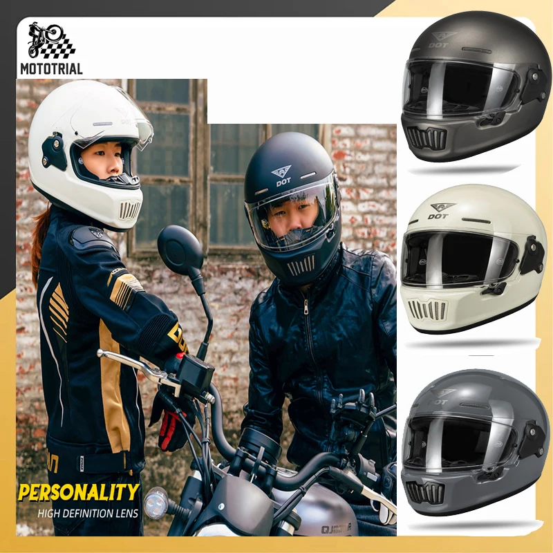 Retro plná tvárová prilba Racing Motorycle Helmy cyklovanie Casco de moto bicykel bezpečnostná čiapka zdarma preprava m-xxl pre muža a ženy