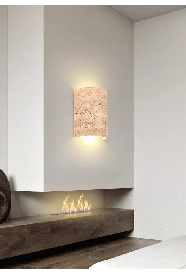 Retro prírodný kameň umelecká dekoratívna nástenná lampa, vodotesná LED stena lampa pre spálne, vnútorné a vonkajšie nádvorie GN462TB