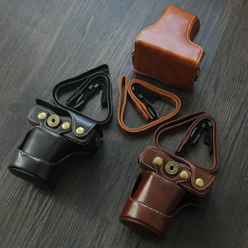 Retro pu prípady pre Canon EOS M200 M100 vrecká na ramene kamery M10 Ochranný kožený pokryt napoly základná držiak cestovná úložná taška