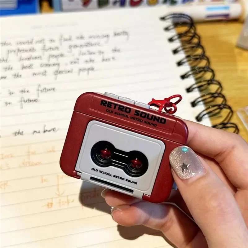 Retro rekordér Mini prenosná zábavná hudobná skrinka so zvukovou dekompresiou ozdoba Keychain Schoolbag Smallbag Small Pendant Friends Gifts