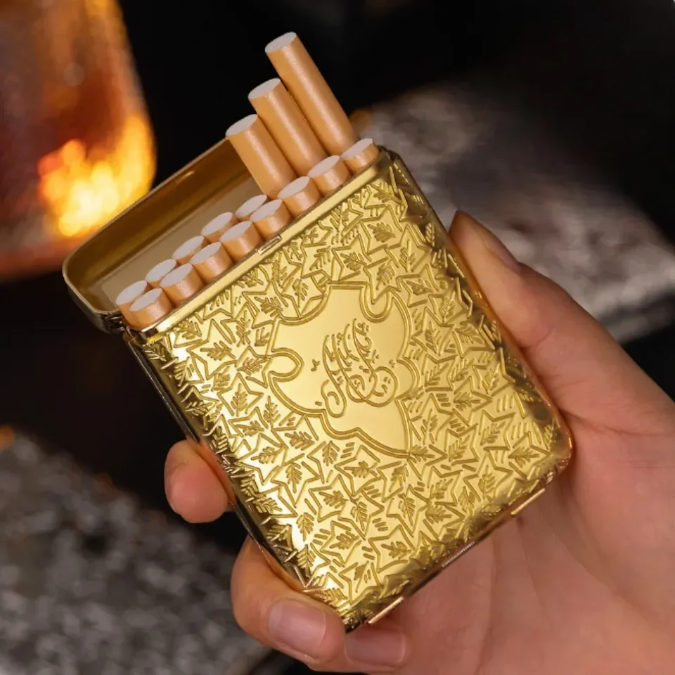 Retro rezbárska cigaretová puzdro 16ks kapacita skladovacia nádoba pre 84 mm držiak na cigaretu držiaka na cigaretu Držiak na fajčenie doplnkov