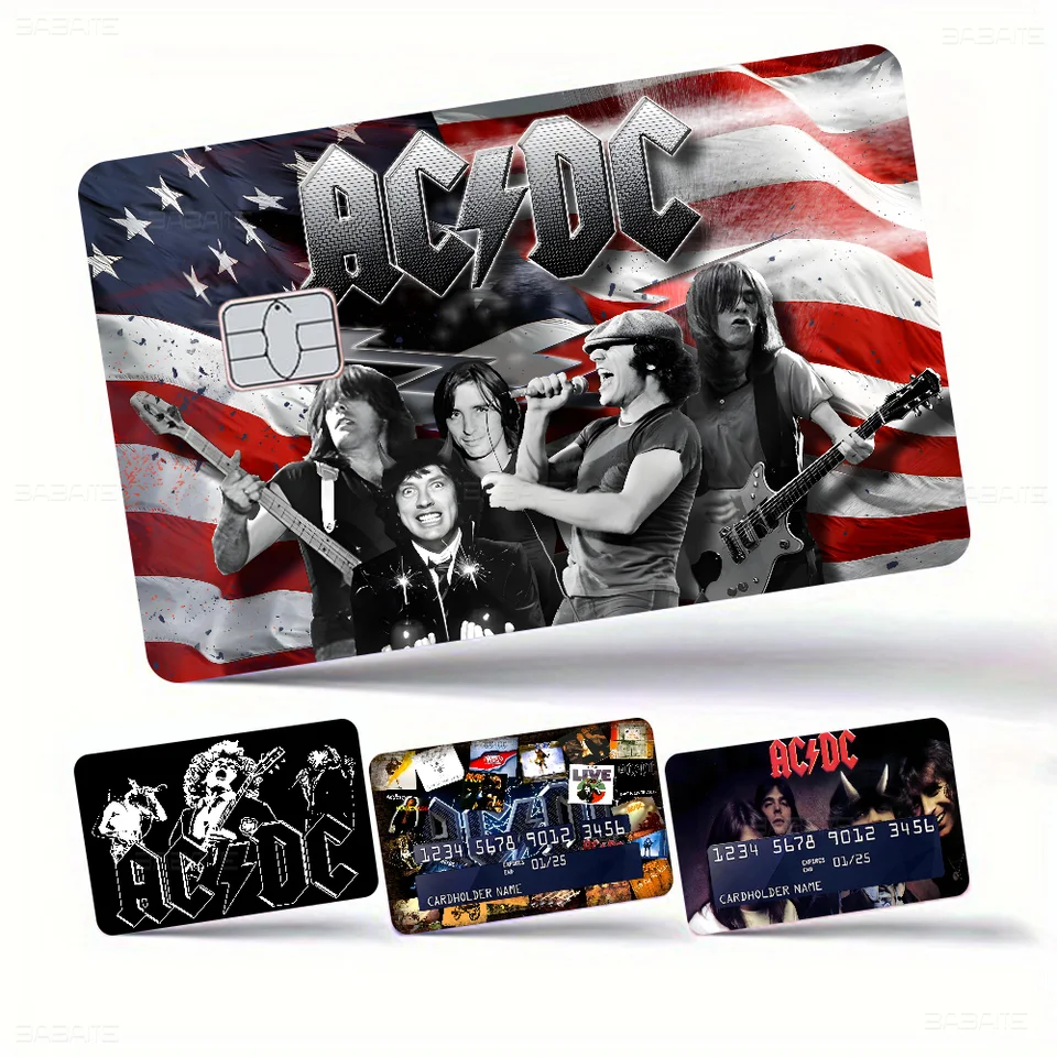 Retro rocková skupina AC-DC Anmie Sticker Film Cover pre kreditnú kartu Front Bank Card Front