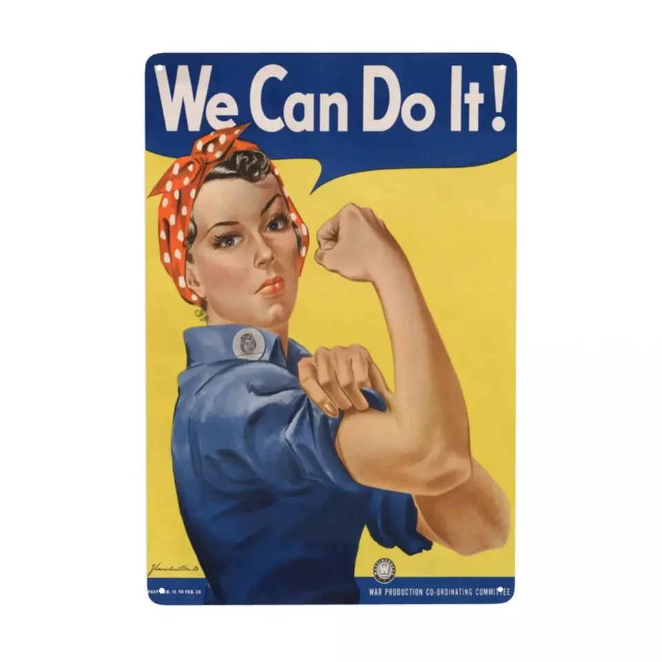 Retro rosie The Riveter, dokážeme to urobiť WW2 Vojenské kovové znamenie vlastné cínové plakety bar kaviarne reštaurácia Domovod dekorácie 12x8inch