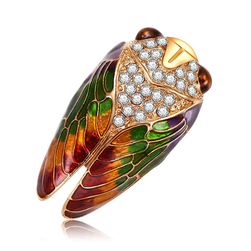 Retro roztomilé vynikajúce letné letné cicada kamienok Corse Corsage High-end Animal Broot